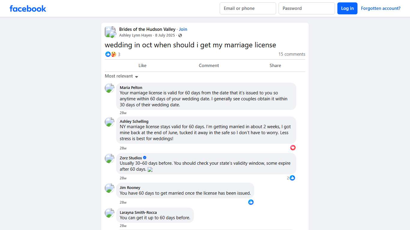 Brides of the Hudson Valley wedding in oct when should i get my marriage license Facebook